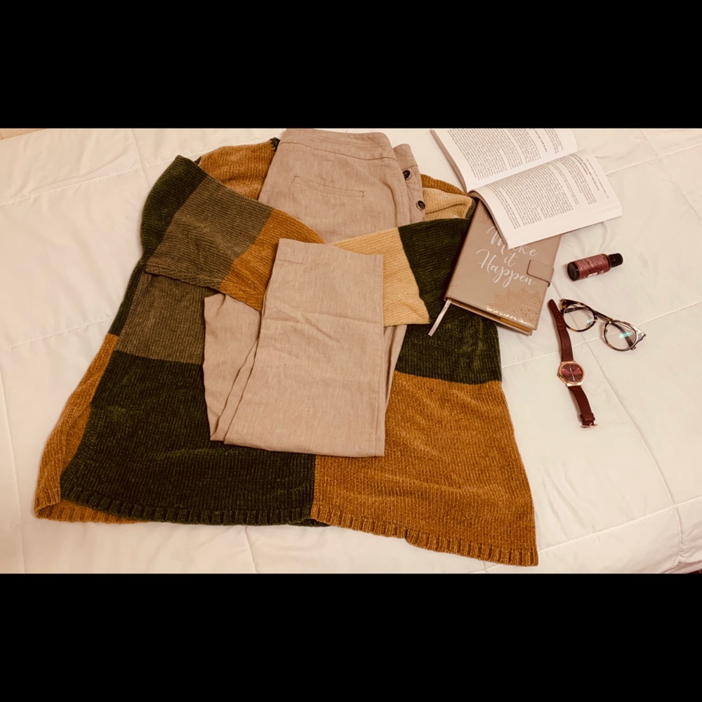 Acrylic Earth Toned Color Block Sweater*